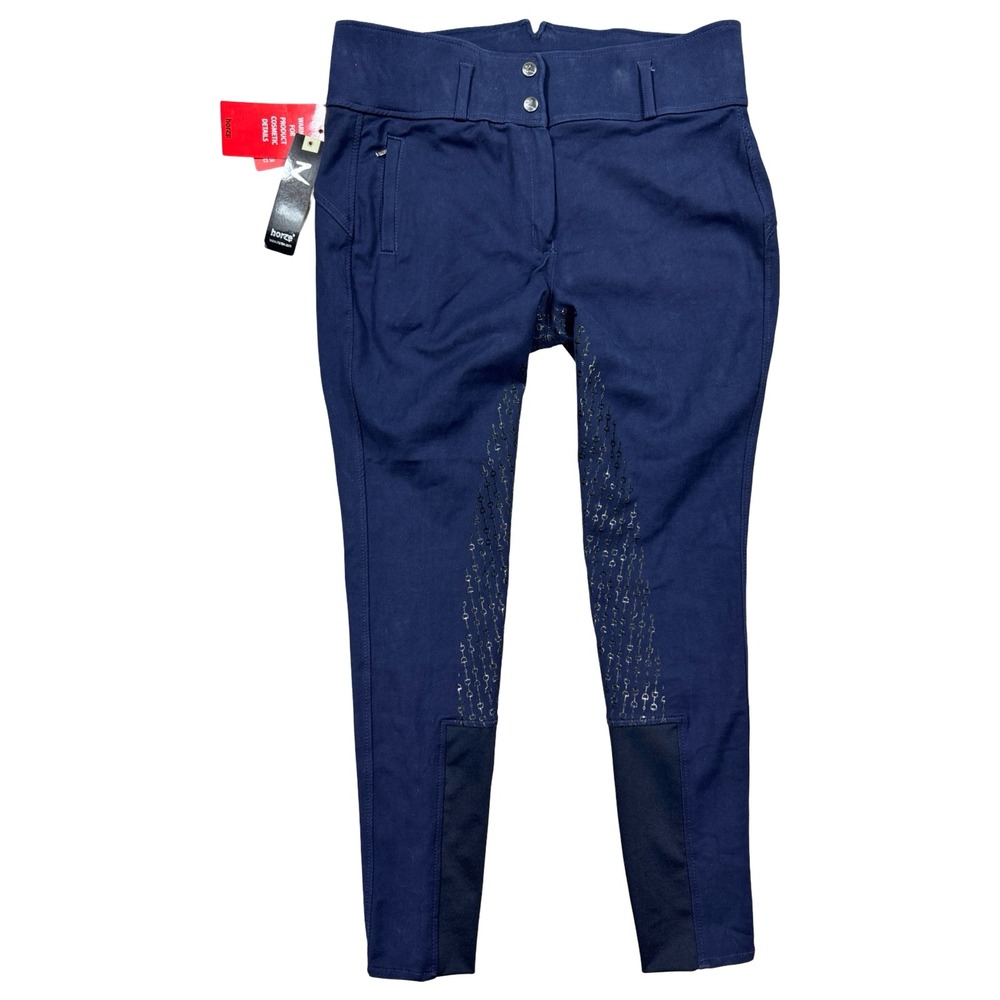 NEW Horze Pants Women's 32 Navy Blue High Waist Daniela Silicone FS Breeches